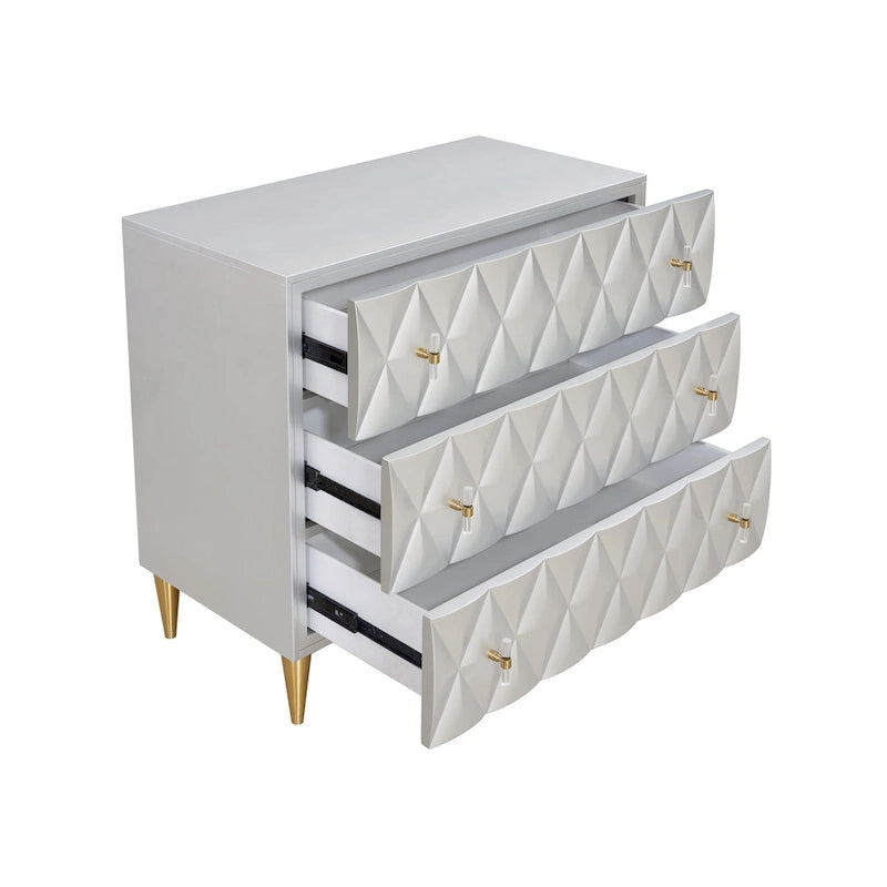 Meuble console moderne gris à 3 tiroirs – 1 personne