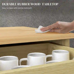 Meuble de rangement de cuisine en bois naturel avec 2 tiroirs, 2 portes et étagère réglable