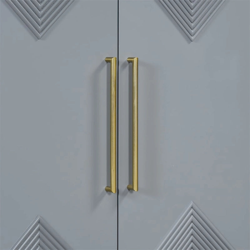 Bahut 4 portes gris / noir / bleu marine avec pieds en métal