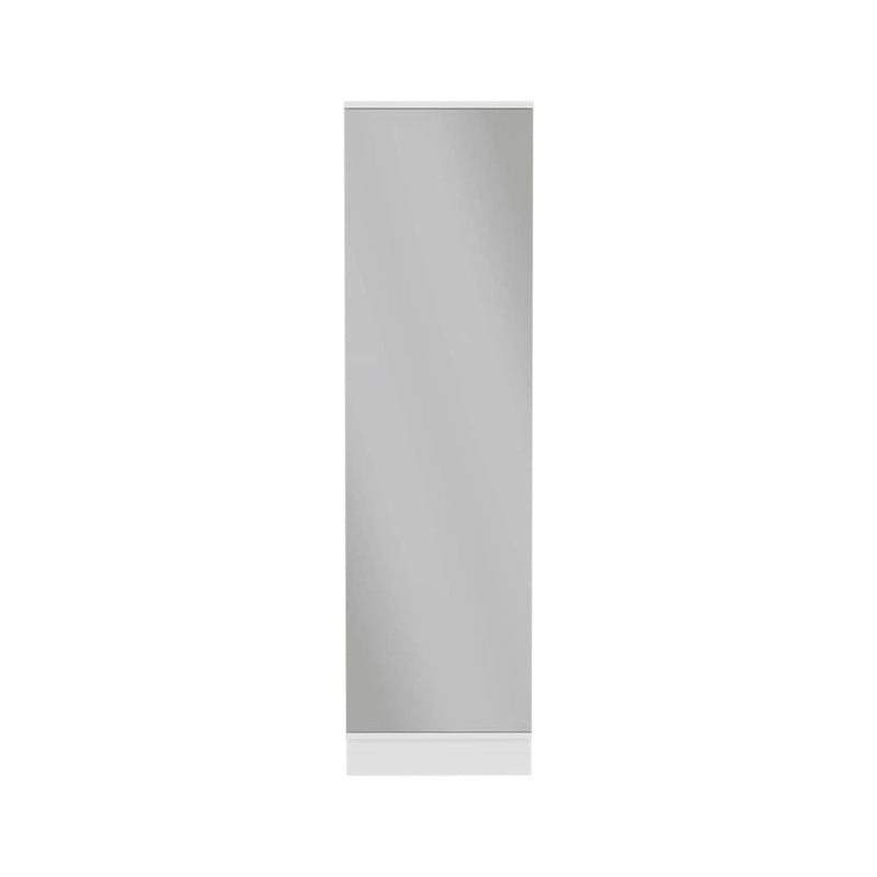 Meuble à chaussures noir/blanc à porte unique avec miroir, 5 étagères, peut contenir jusqu'à 10 paires