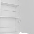 Meuble à chaussures noir/blanc à porte unique avec miroir, 5 étagères, peut contenir jusqu'à 10 paires
