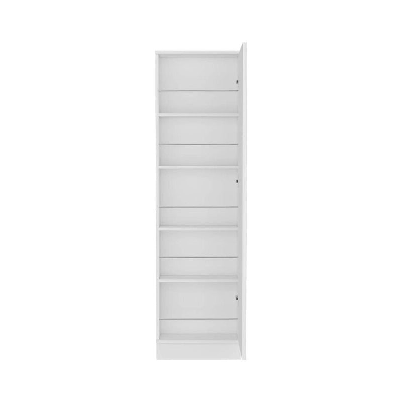 Meuble à chaussures noir/blanc à porte unique avec miroir, 5 étagères, peut contenir jusqu'à 10 paires