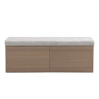 Banc à chaussures Meuble de rangement pour chaussures d'entrée Ottomane de rangement avec coussin rembourré et portes doubles pour l'entrée