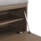 Banc à chaussures Meuble de rangement pour chaussures d'entrée Ottomane de rangement avec coussin rembourré et portes doubles pour l'entrée