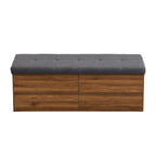 Banc à chaussures Meuble de rangement pour chaussures d'entrée Ottomane de rangement avec coussin rembourré et portes doubles pour l'entrée
