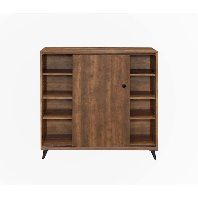 Meuble à chaussures coulissant 2 portes marron, capacité 12 paires