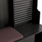 Meuble d'entrée / Vestiaire noir / blanc / marron avec banc à chaussures et panneau perforé, rangement 5-en-1