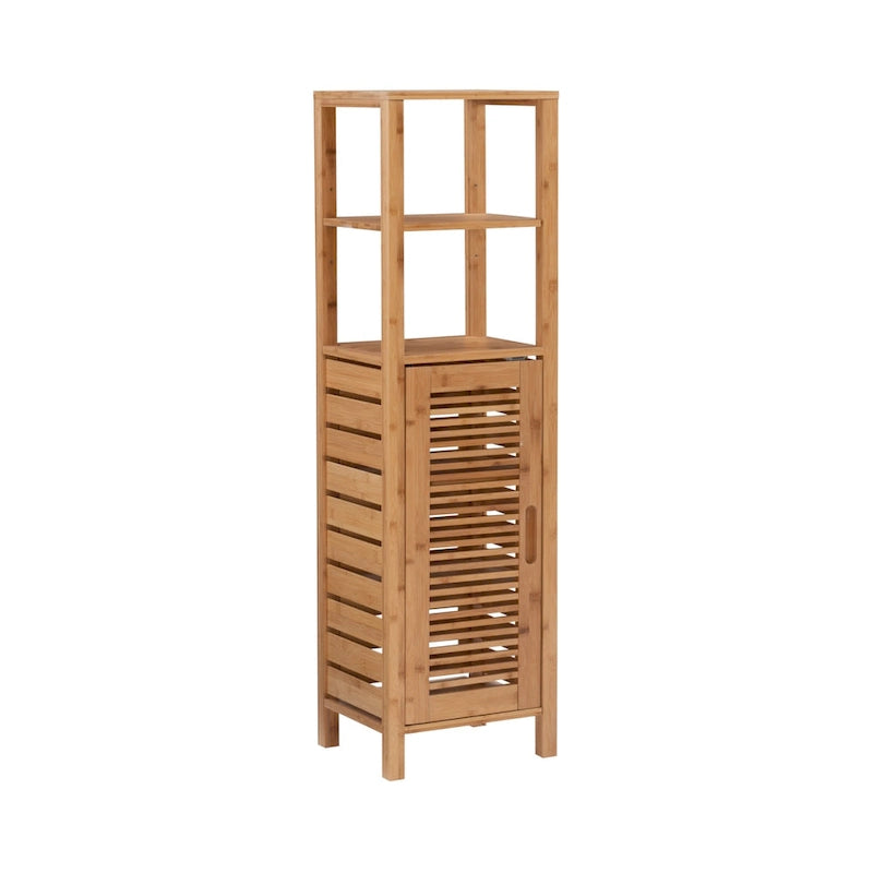 Meuble de rangement en bambou à porte unique marron – Pour 1 personne
