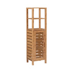 Meuble de rangement en bambou à porte unique marron – Pour 1 personne