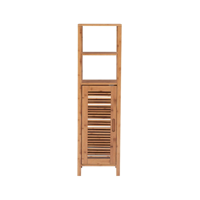 Meuble de rangement en bambou à porte unique marron – Pour 1 personne