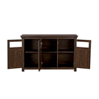 Meuble de rangement pour buffet de ferme, finition gris délavé, 3 portes, assemblage 1 personne