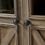 Meuble de rangement pour buffet de ferme, finition gris délavé, 3 portes, assemblage 1 personne