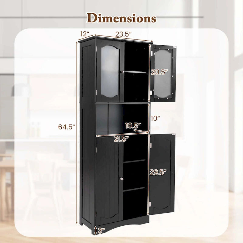 Meuble de rangement haut blanc/noir avec portes en verre trempé dépoli, 1 unité