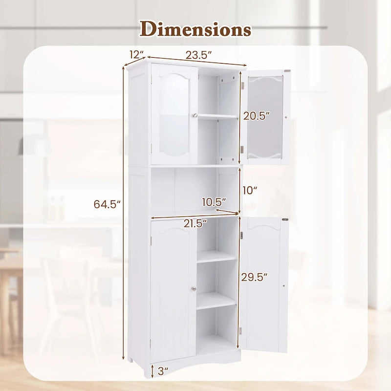 Meuble de rangement haut blanc/noir avec portes en verre trempé dépoli, 1 unité