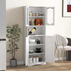 Meuble de rangement haut blanc/noir avec portes en verre trempé dépoli, 1 unité