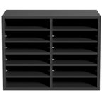 Organiseur de fichiers de bureau à 12 compartiments Gris/Blanc/Marron vintage/Noir