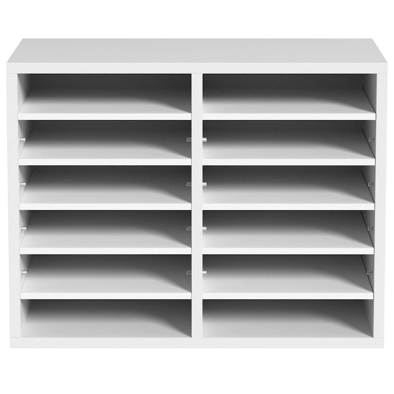 Organiseur de fichiers de bureau à 12 compartiments Gris/Blanc/Marron vintage/Noir