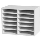 Organiseur de fichiers de bureau à 12 compartiments Gris/Blanc/Marron vintage/Noir