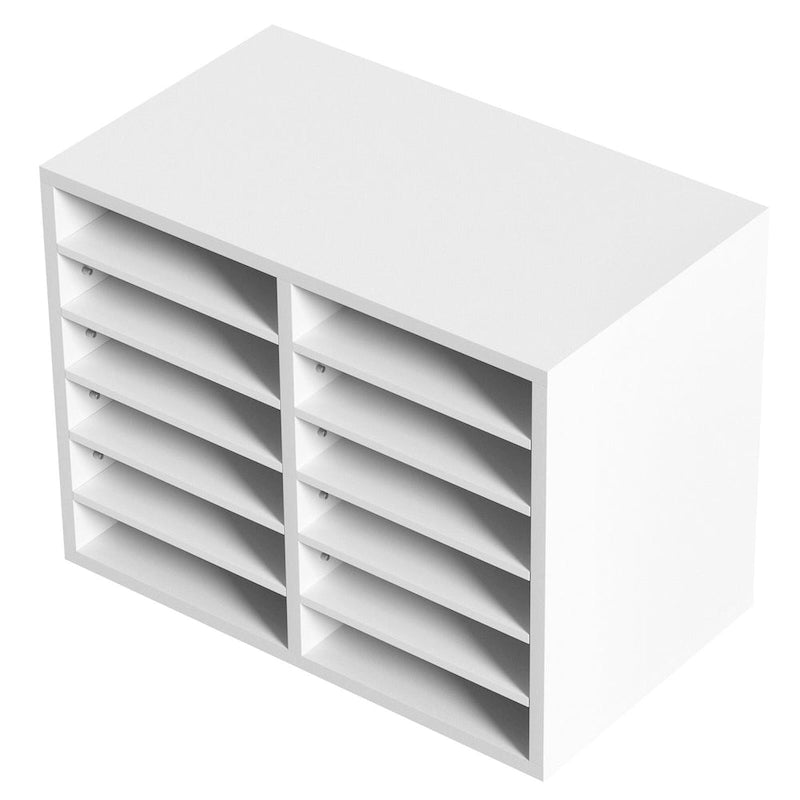 Organiseur de fichiers de bureau à 12 compartiments Gris/Blanc/Marron vintage/Noir