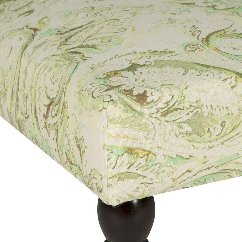 Banc tapissé motif cachemire vert – Siège individuel
