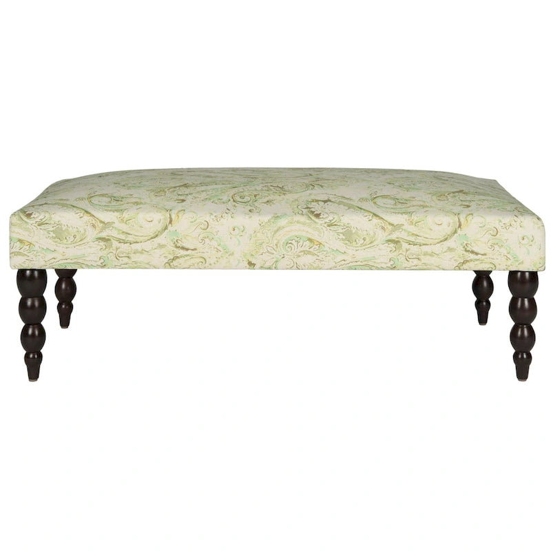 Banc tapissé motif cachemire vert – Siège individuel
