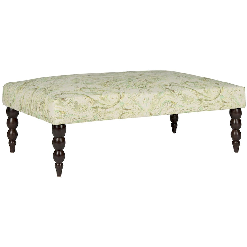 Banc tapissé motif cachemire vert – Siège individuel