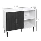 Bahut de rangement gris à 2 portes avec étagère réglable, montage par 1 personne