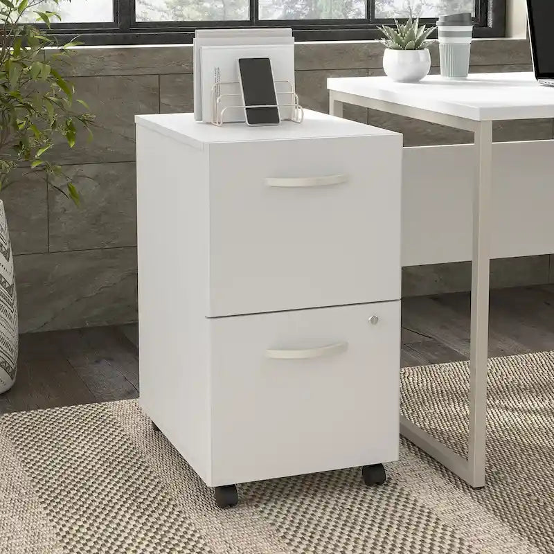 Classeur mobile à 2 tiroirs avec roulettes – Noyer Hickory / Noyer noir / Gris platine / Gris tempête / Blanc