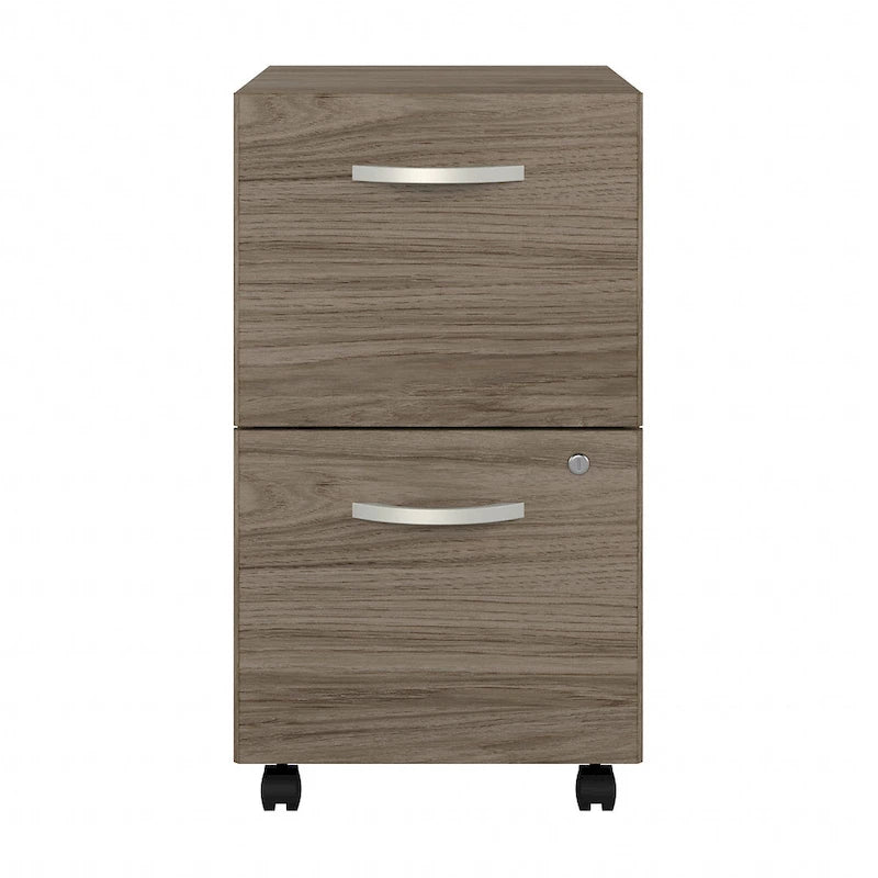 Classeur mobile à 2 tiroirs avec roulettes – Noyer Hickory / Noyer noir / Gris platine / Gris tempête / Blanc