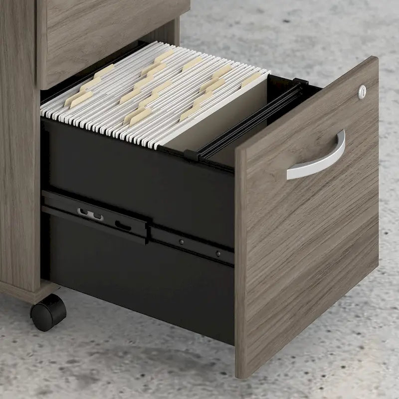 Classeur mobile à 2 tiroirs avec roulettes – Noyer Hickory / Noyer noir / Gris platine / Gris tempête / Blanc