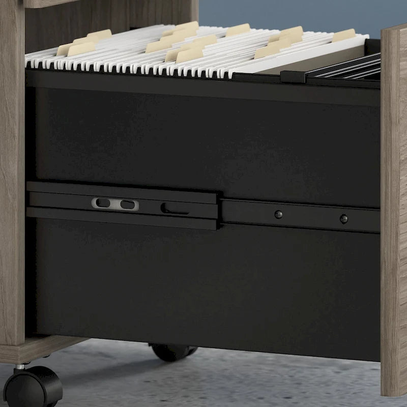 Classeur mobile à 2 tiroirs avec roulettes – Noyer Hickory / Noyer noir / Gris platine / Gris tempête / Blanc