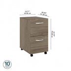 Classeur mobile à 2 tiroirs avec roulettes – Noyer Hickory / Noyer noir / Gris platine / Gris tempête / Blanc