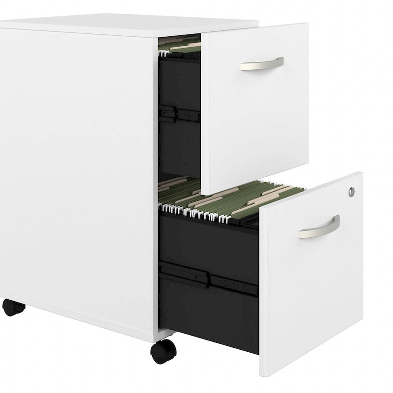 Classeur mobile à 2 tiroirs avec roulettes – Noyer Hickory / Noyer noir / Gris platine / Gris tempête / Blanc