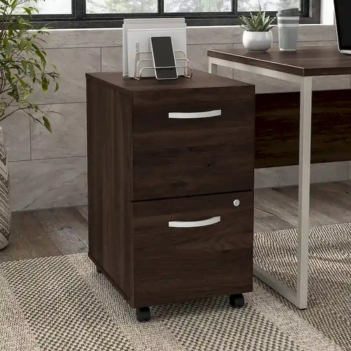 Classeur mobile à 2 tiroirs avec roulettes – Noyer Hickory / Noyer noir / Gris platine / Gris tempête / Blanc