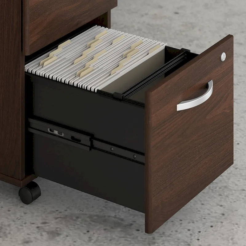 Classeur mobile à 2 tiroirs avec roulettes – Noyer Hickory / Noyer noir / Gris platine / Gris tempête / Blanc