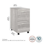 Classeur mobile à 2 tiroirs avec roulettes – Noyer Hickory / Noyer noir / Gris platine / Gris tempête / Blanc