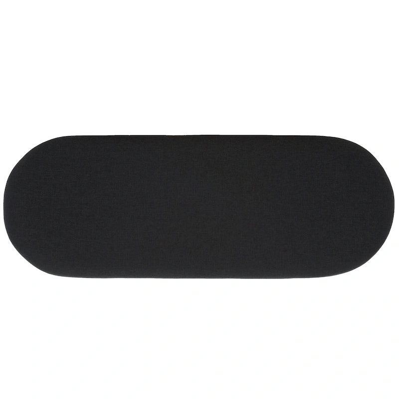 Banc 1 place à étagère ouverte noir/naturel avec coussin