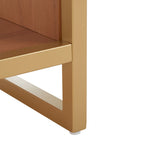 Banc 1 place à étagère ouverte noir/naturel avec coussin