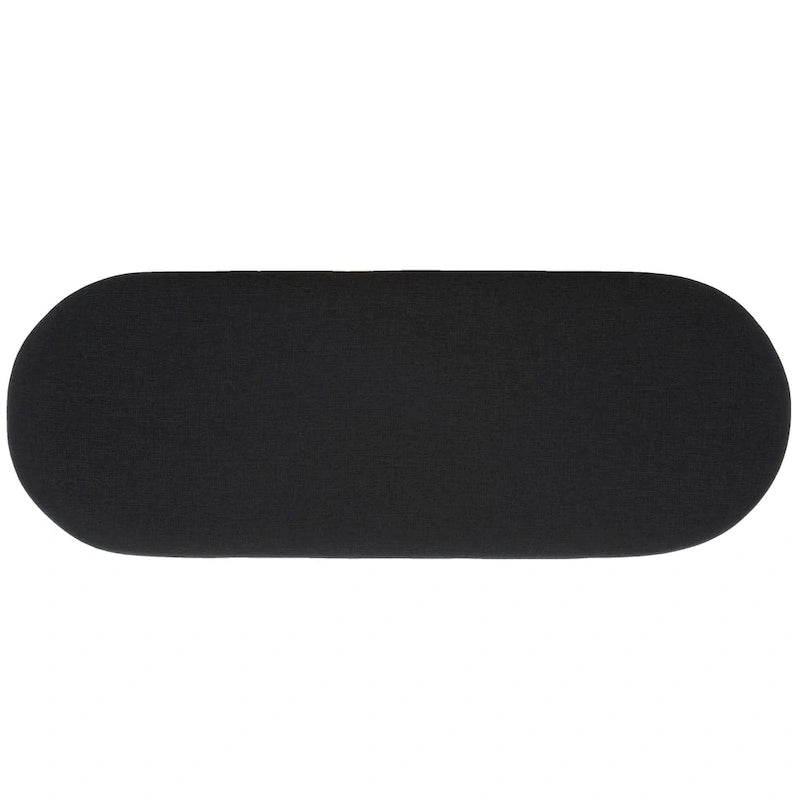 Banc 1 place à étagère ouverte noir/naturel avec coussin