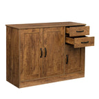 Buffet vaisselier en bois de chêne/expresso/noyer avec 3 portes et 2 tiroirs