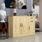 Buffet vaisselier en bois de chêne/expresso/noyer avec 3 portes et 2 tiroirs