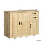 Buffet vaisselier en bois de chêne/expresso/noyer avec 3 portes et 2 tiroirs