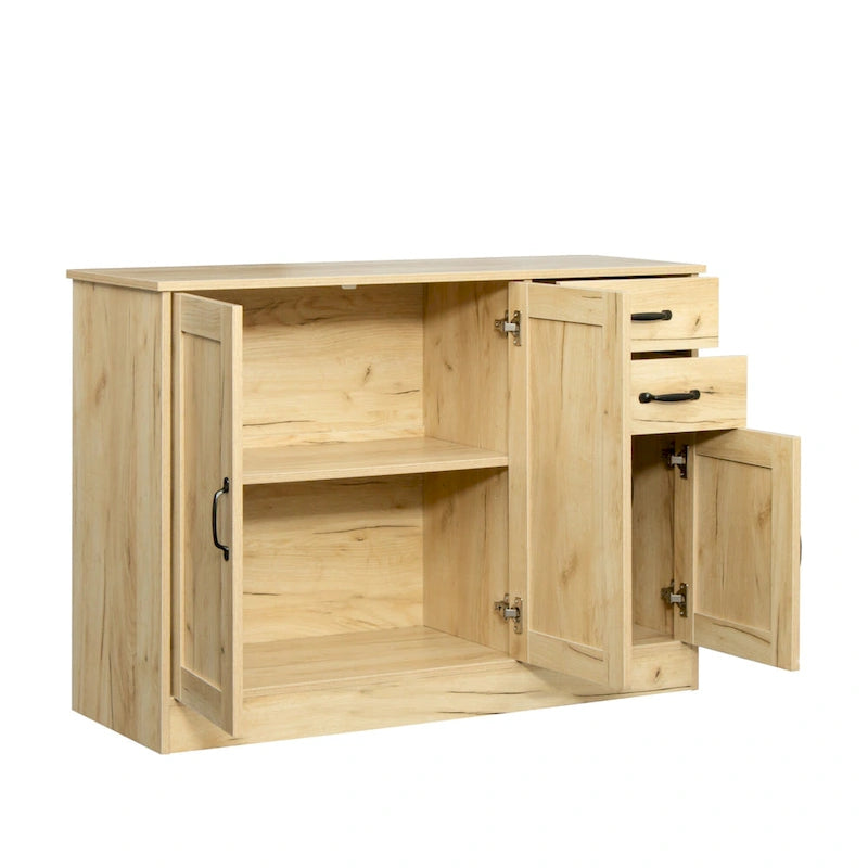 Buffet vaisselier en bois de chêne/expresso/noyer avec 3 portes et 2 tiroirs