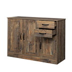 Buffet vaisselier en bois de chêne/expresso/noyer avec 3 portes et 2 tiroirs
