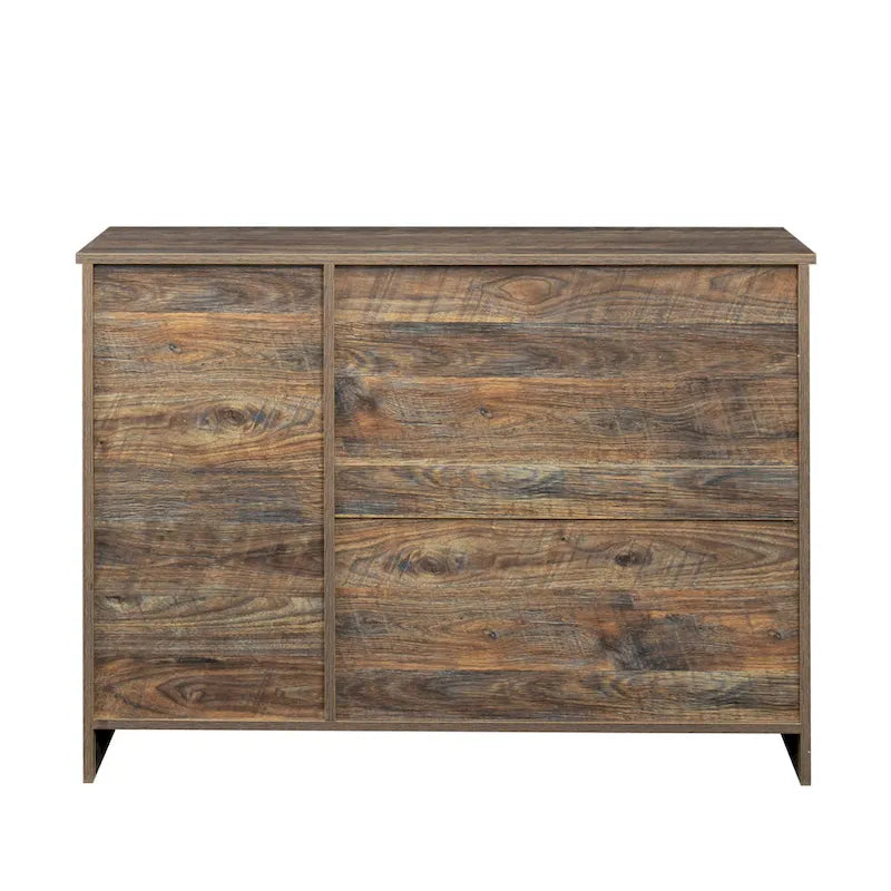 Buffet vaisselier en bois de chêne/expresso/noyer avec 3 portes et 2 tiroirs