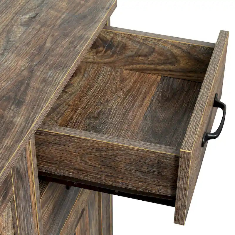 Buffet vaisselier en bois de chêne/expresso/noyer avec 3 portes et 2 tiroirs