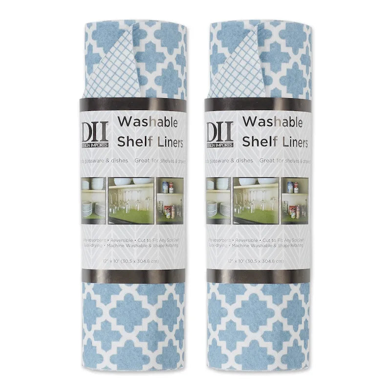 Doublure d'étagère non adhésive, lot de 2 – Plusieurs couleurs et motifs