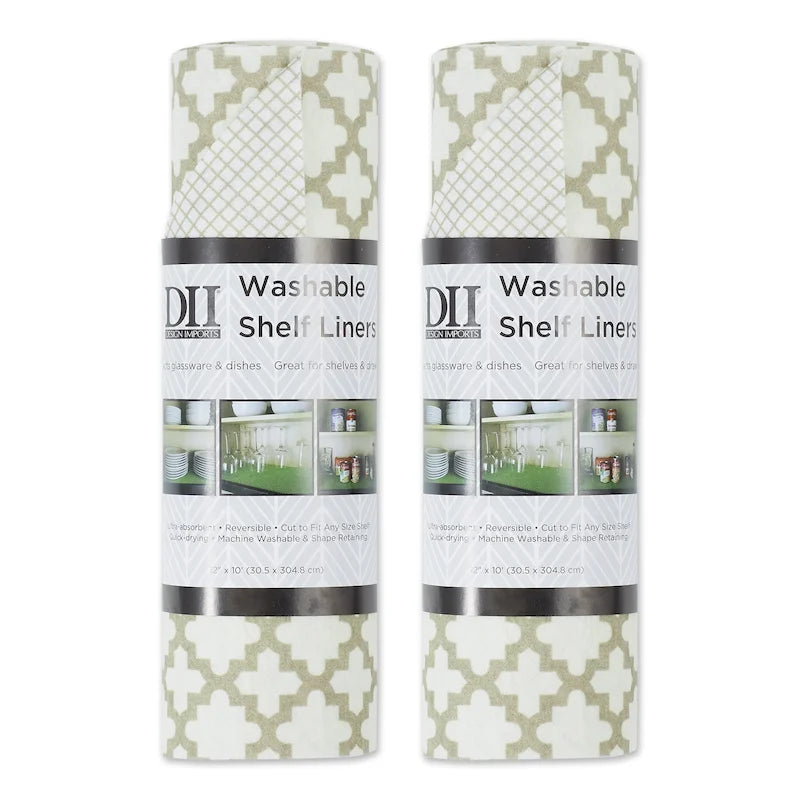 Doublure d'étagère non adhésive, lot de 2 – Plusieurs couleurs et motifs