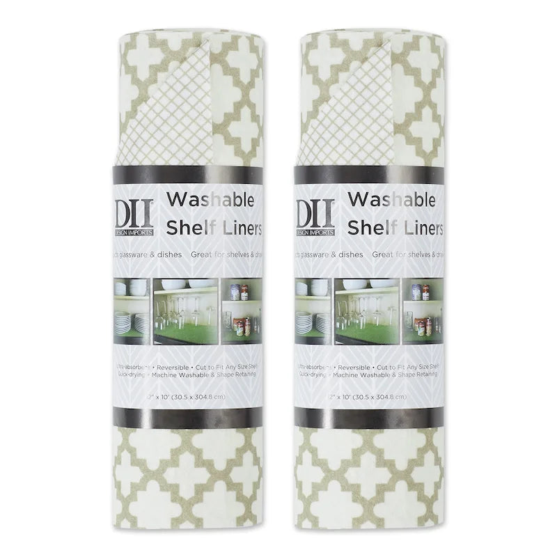 Doublure d'étagère non adhésive, lot de 2 – Plusieurs couleurs et motifs