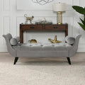 Banc capitonné en velours gris opale, 2 places